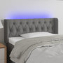 Voir la diapositive 1 : VIDAXL Tete de lit a LED Gris fonce 93x16x78/88 cm Tissu