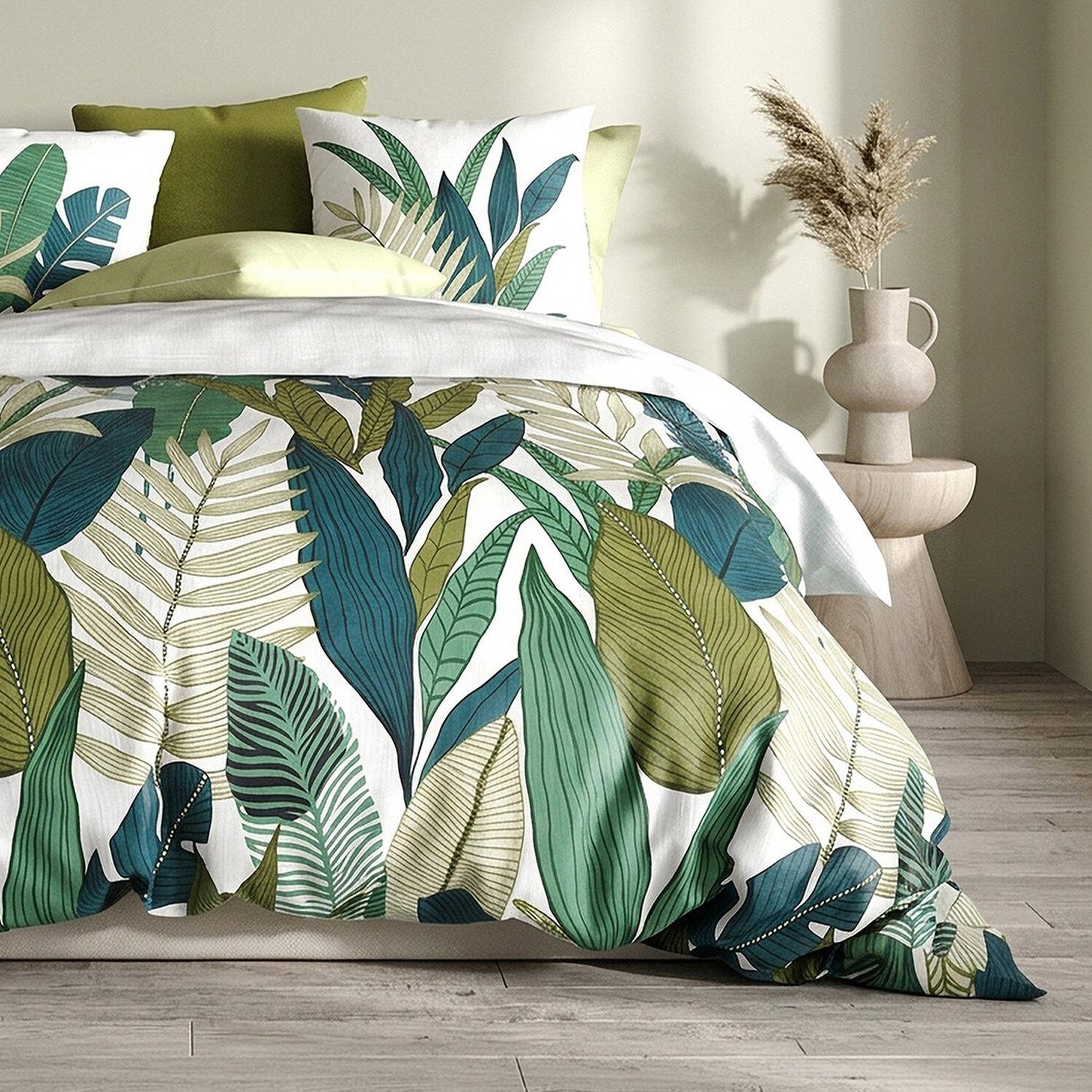 Voir la diapositive 2 : ATELIER DU COTON Parure housse de couette 100% coton 57fils beleme
