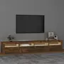 VIDAXL Meuble TV avec lumieres LED Chene fume 240x35x40 cm