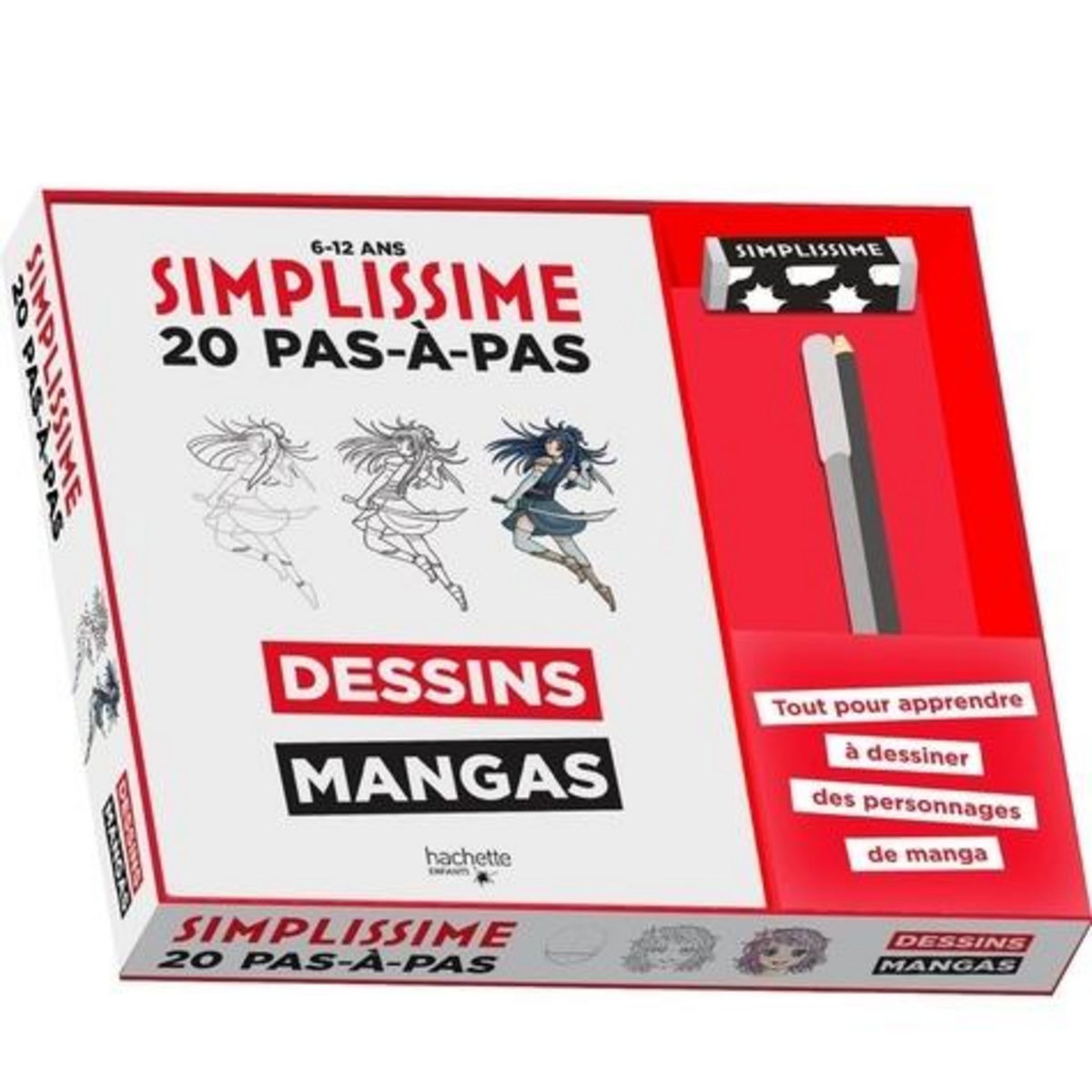 SIMPLISSIME 20 PAS-A-PAS DESSINS MANGAS. AVEC 1 LIVRE, 1 CRAYON HB, 1 FEUTRE FIN, 1 GOMME, 1 POCHOIR ET 1 BLOC A DESSIN, Herzog Lise