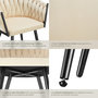 Voir la diapositive 5 : tectake Lot de chaises de salle à manger rembourrée avec revêtement en velours et design noué sable Lot de 6
