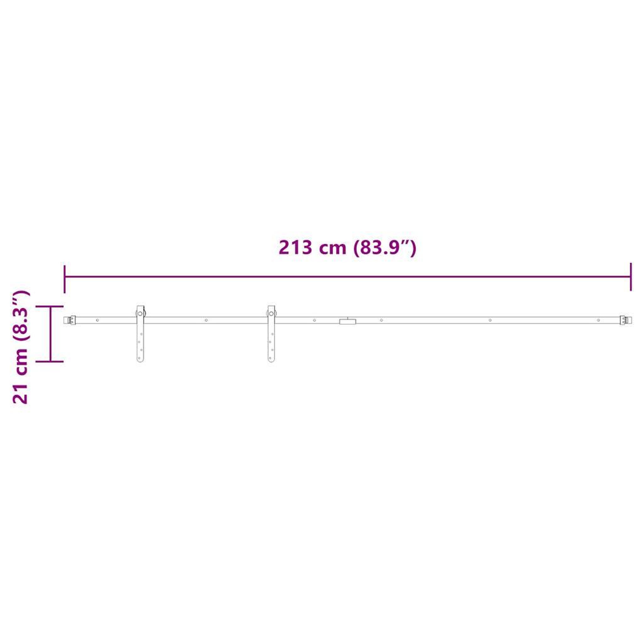 Voir la diapositive 6 : VIDAXL Kit de porte d'armoire coulissante 213 cm acier au carbone
