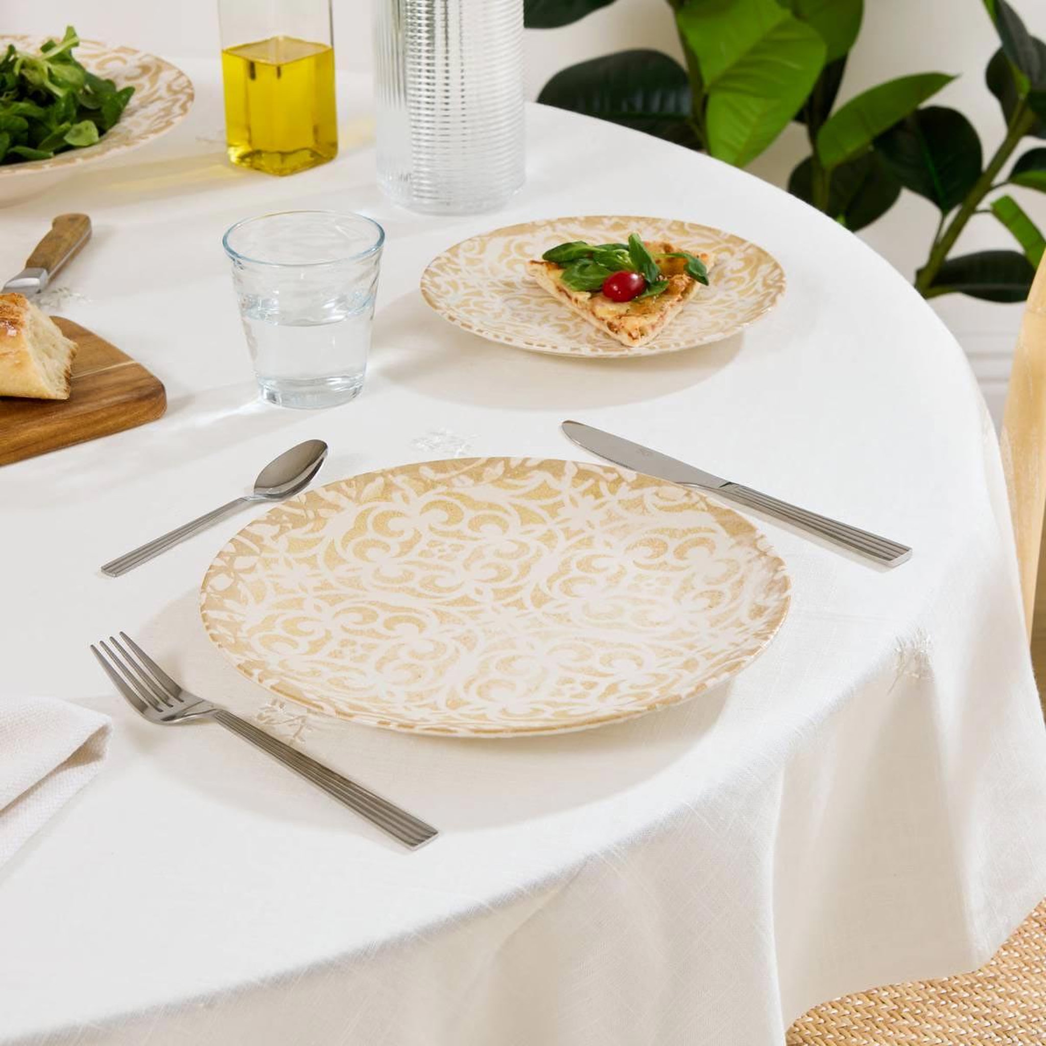 Voir la diapositive 3 : SECRET DE GOURMET Lot de 6 assiettes plates  anna  25cm crème