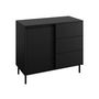 Voir la diapositive 2 : BEST MOBILIER Girona - buffet bas - noir - 103 cm