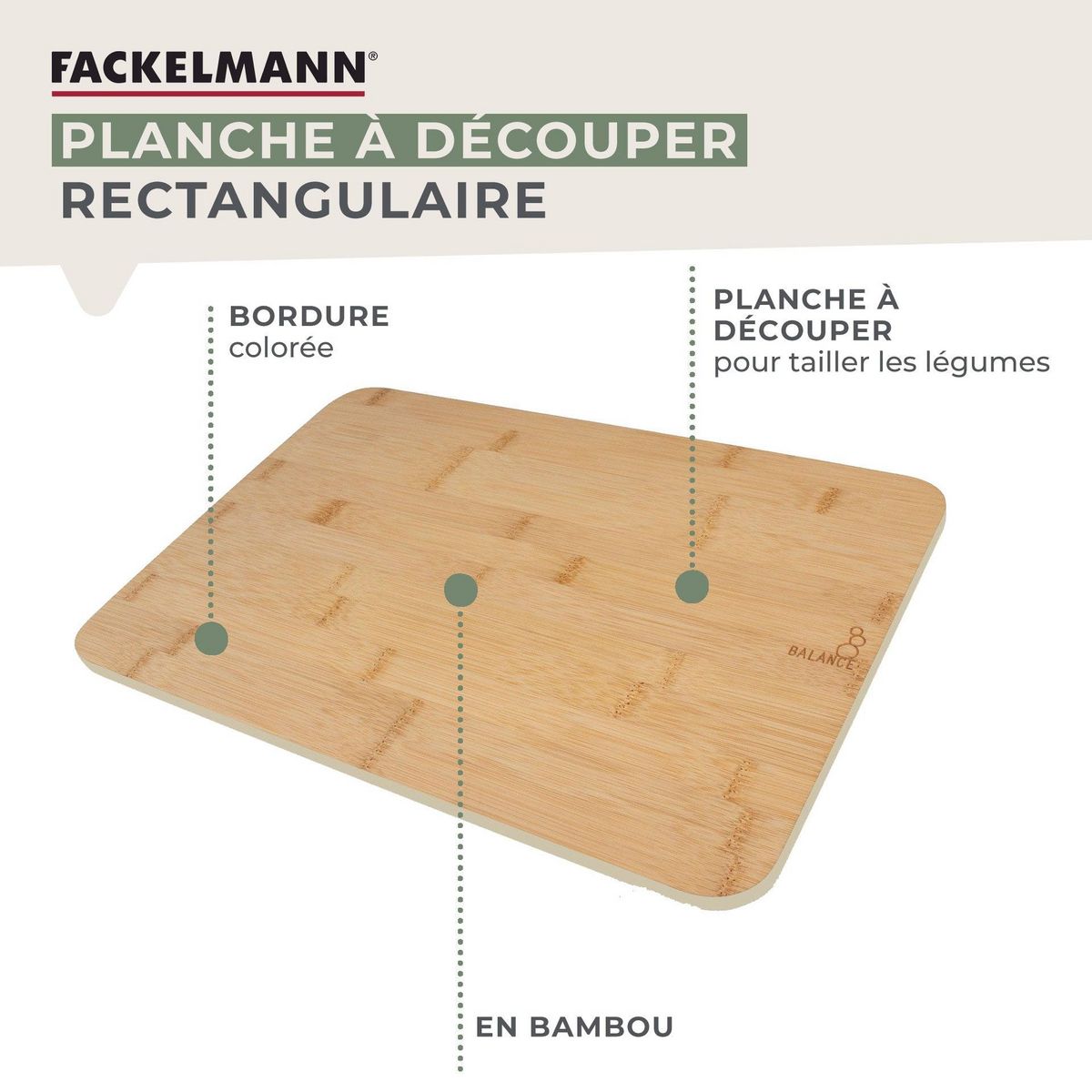 Fackelmann Planche à découper en bambou 40 x 26 cm Fackelmann Balance
