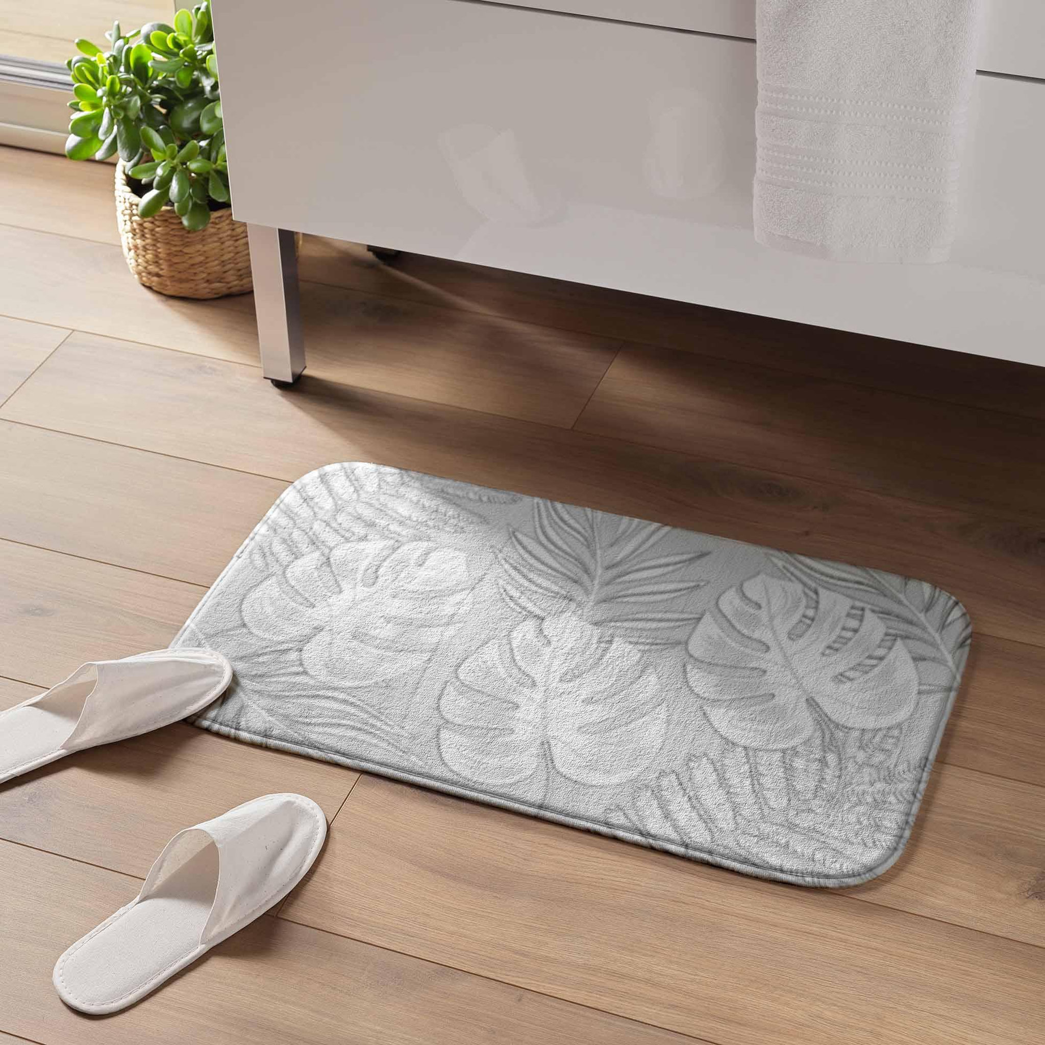 Voir la diapositive 2 : Eden Tapis de bain Feuilles d ambre
