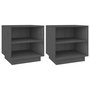 Voir la diapositive 2 : VIDAXL Tables de chevet 2 pcs Gris 40x34x40 cm Bois de pin solide