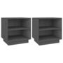 Voir la diapositive 2 : VIDAXL Tables de chevet 2 pcs Gris 40x34x40 cm Bois de pin solide