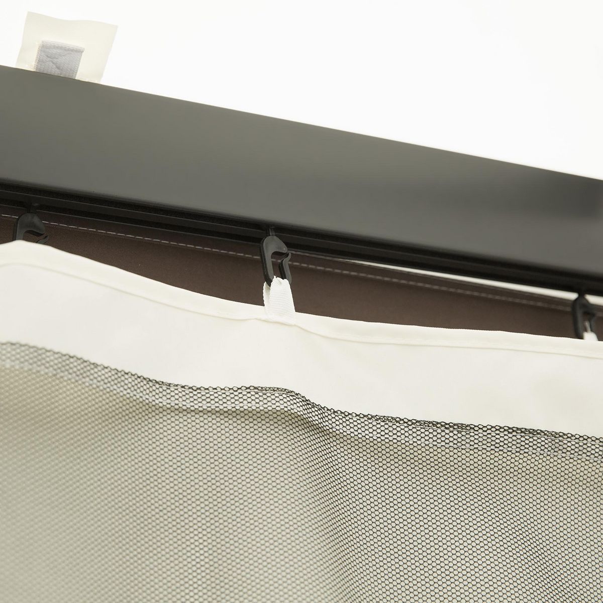 OUTSUNNY Moustiquaires pour tonnelle barnum pavillon de jardin 3 x 3 m - lot de 4 moustiquaires zippées + crochets d'attaches - polyester nylon