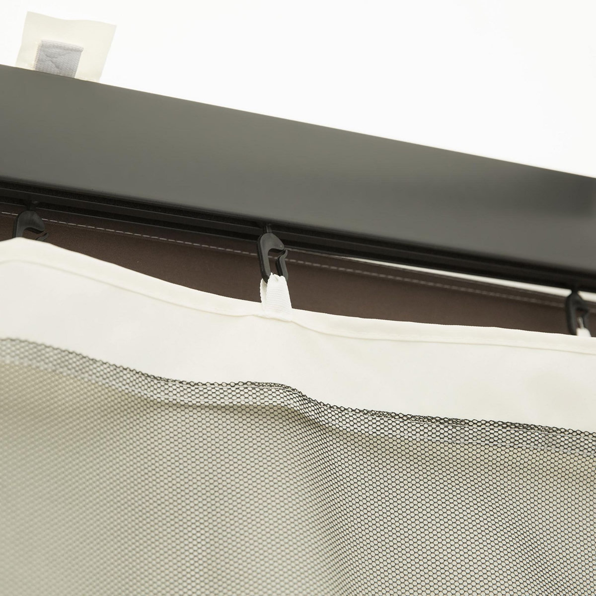 OUTSUNNY Moustiquaires pour tonnelle barnum pavillon de jardin 3 x 3 m - lot de 4 moustiquaires zippées + crochets d'attaches - polyester nylon