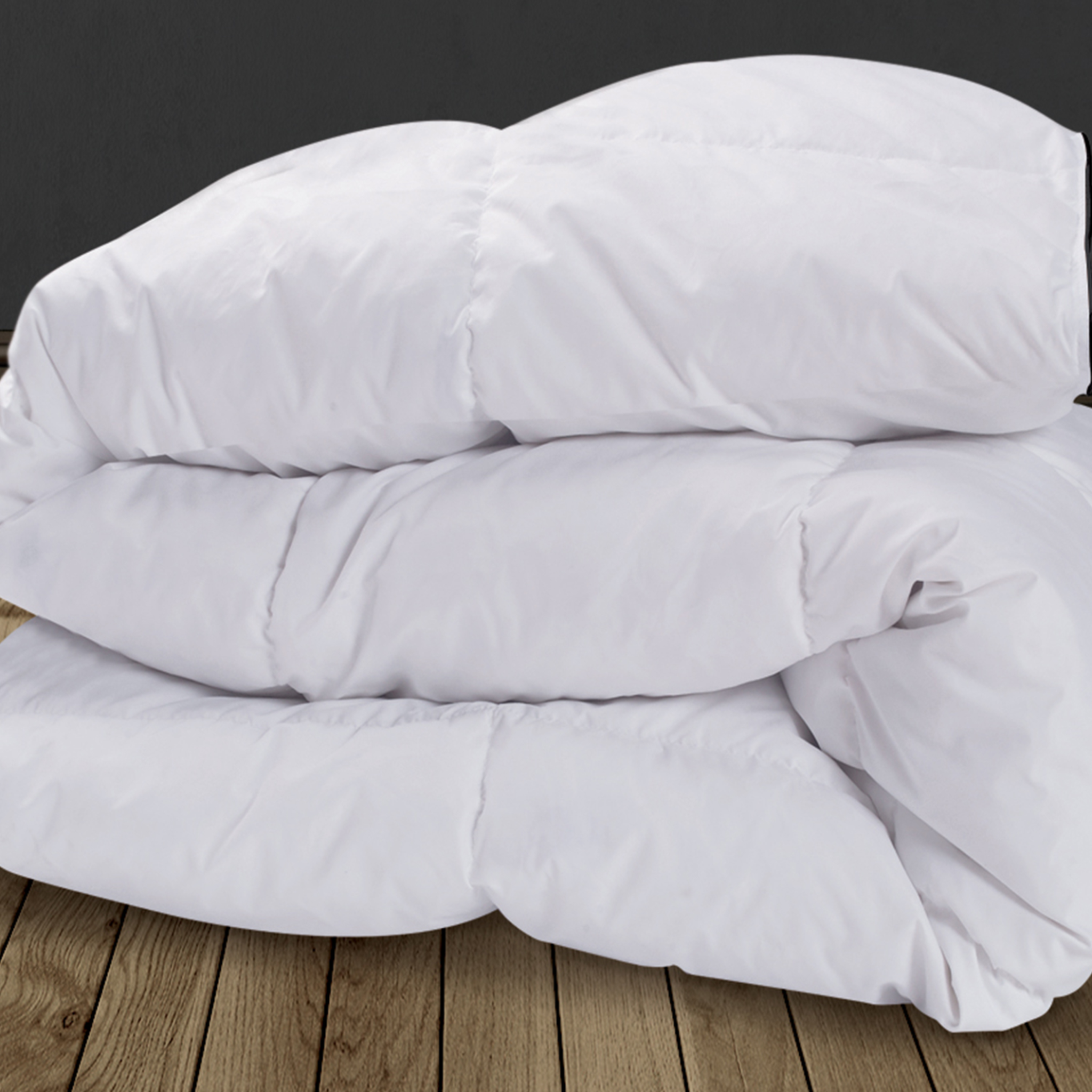 Voir la diapositive 5 : ID MARKET Couette 220x240 cm aela blanche en plume d'oie anti acarien 500 gr