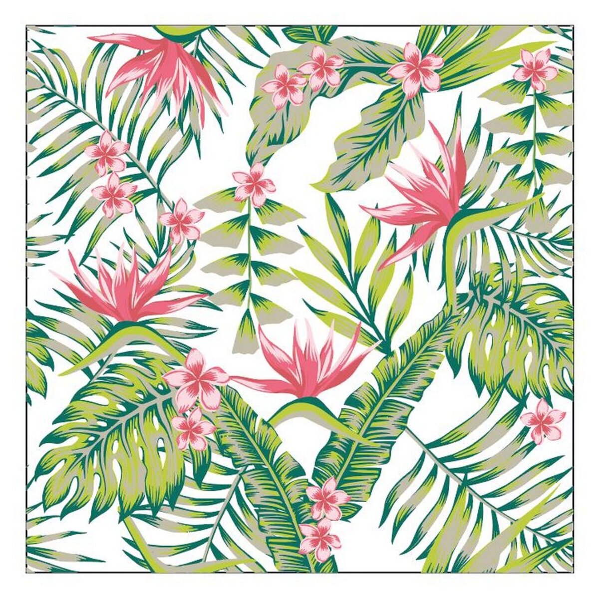 ACTUEL Serviettes décorées 33cm 3 plis X20 décor paradise flower