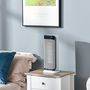 Voir la diapositive 2 : HOMCOM Chauffage d'appoint électrique colonne avec télécommande et timer - chauffage soufflant 1000-2000W - panneau LED - plastique noir blanc