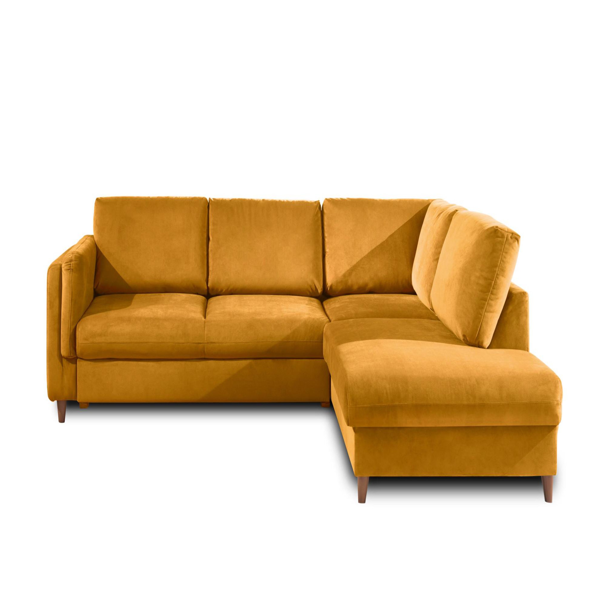 Voir la diapositive 1 : BEST MOBILIER Brooke - canapé d'angle droit - convertible - 5 places - en velours
