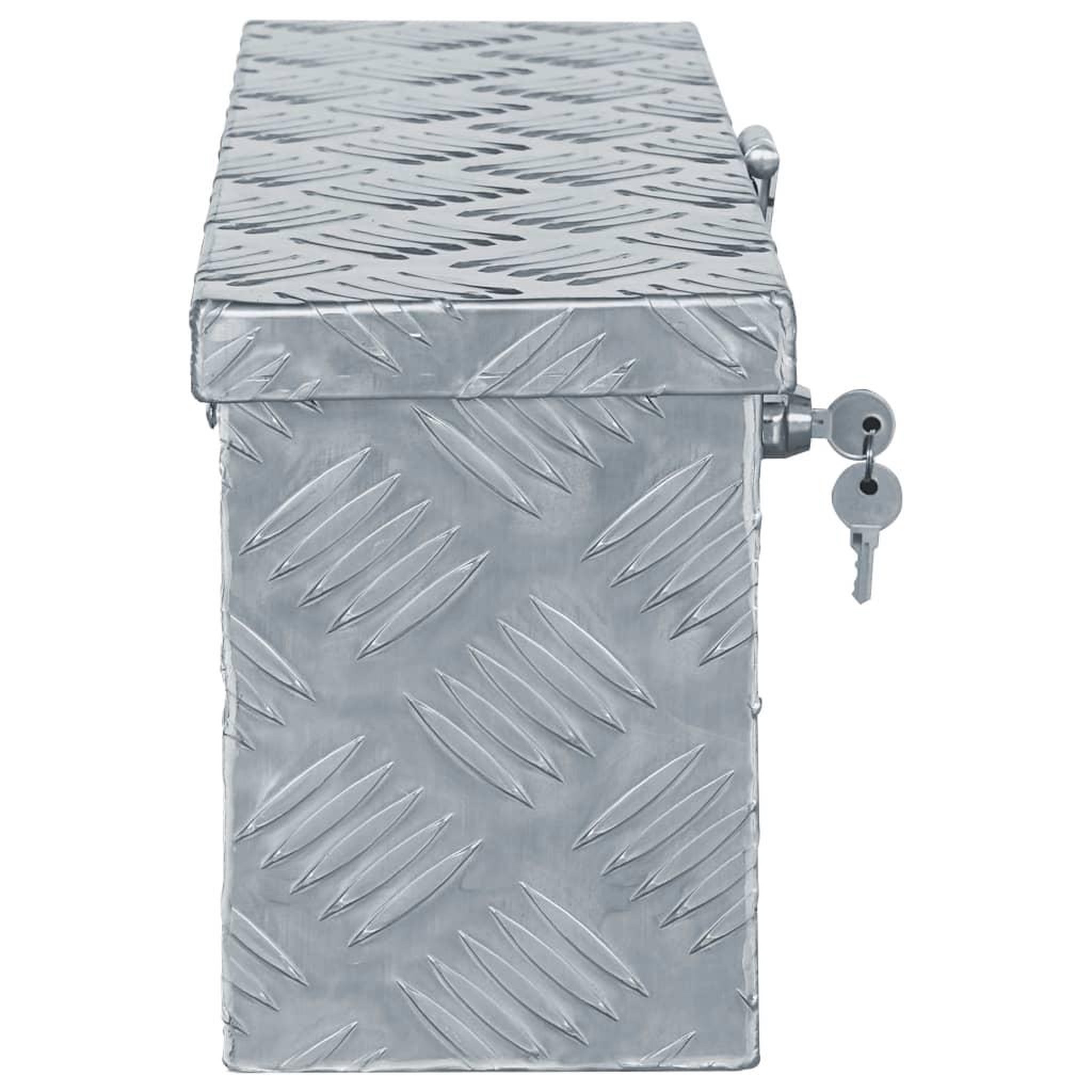Voir la diapositive 2 : VIDAXL Boîte en aluminium 48,5 x 14 x 20 cm Argente