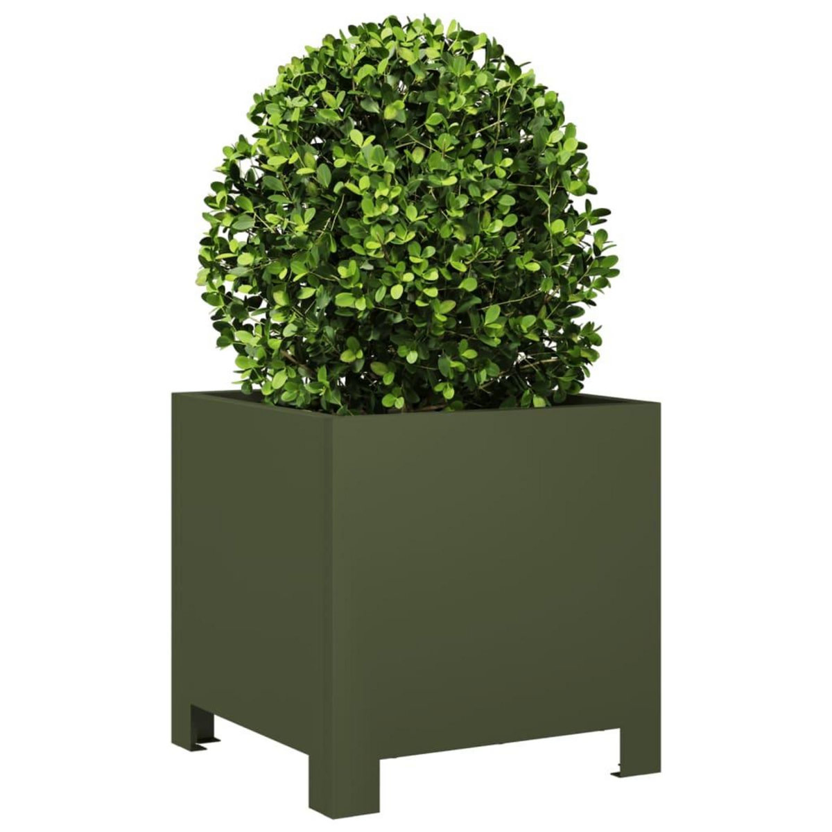 VIDAXL Jardiniere vert olive 30x30x30 cm acier