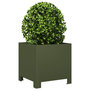 Voir la diapositive 3 : VIDAXL Jardiniere vert olive 30x30x30 cm acier