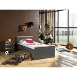 Paris Prix Pack - Lit Enfant & Chevet  London  90x200cm Anthracite