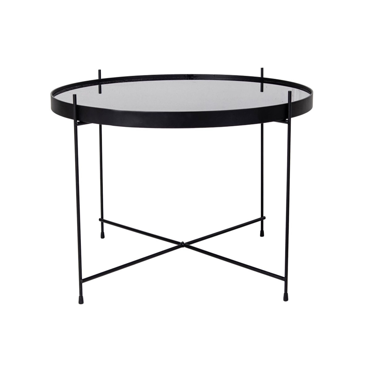 LISA DESIGN Glina - table basse ronde - métal et verre - 70 cm