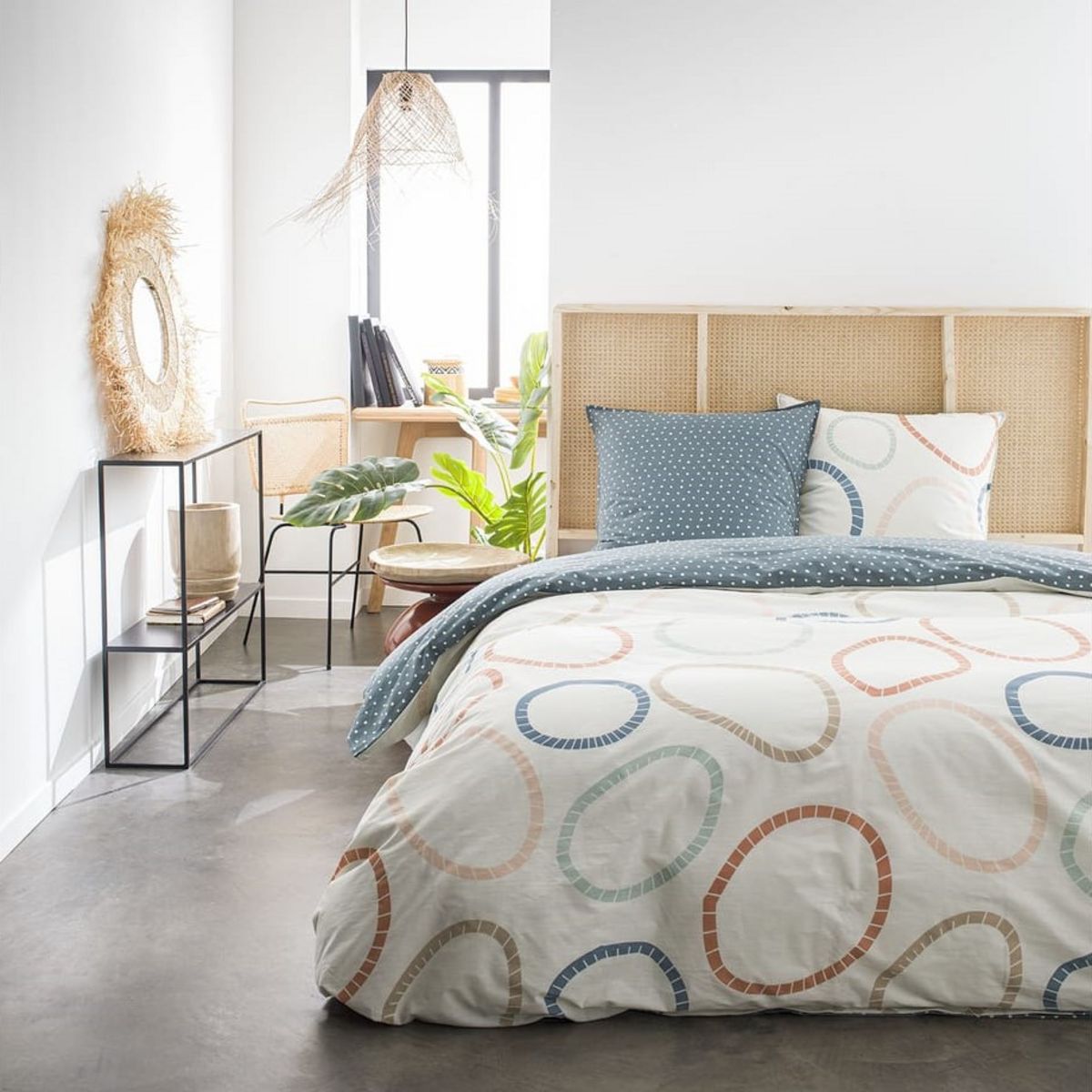 TODAY Parure housse de couette imprimé coton 57 fils GABIN