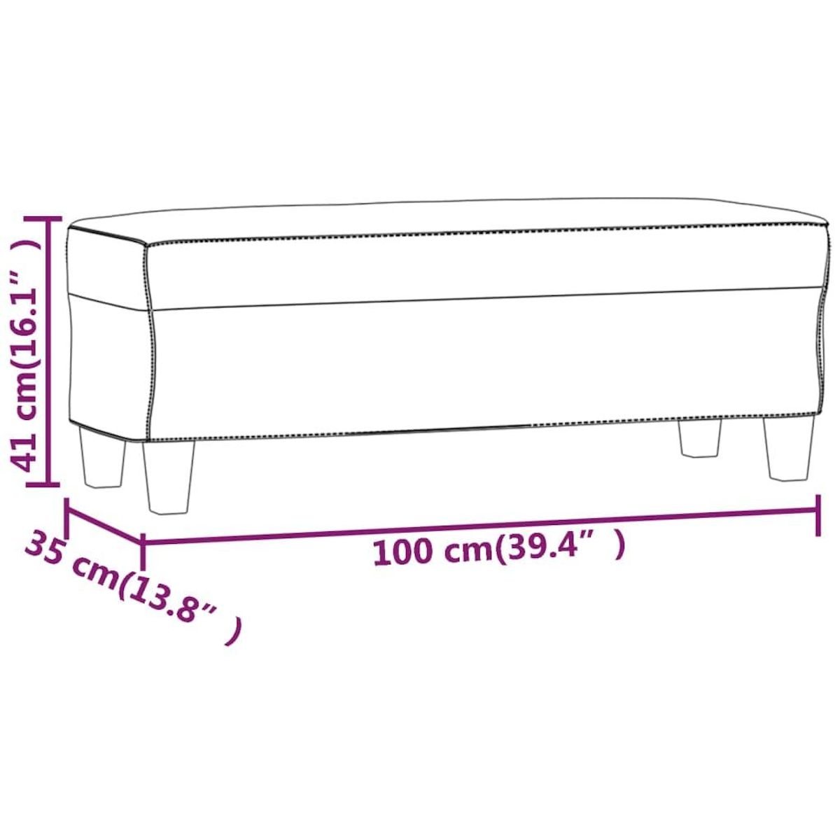 VIDAXL Banc Creme 100x35x41 cm Similicuir
