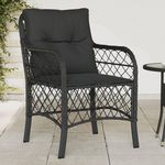 VIDAXL Chaises de jardin avec coussins lot de 2 noir resine tressee