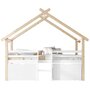 Voir la diapositive 1 : MERAX Lit cabane enfant 90x200cm bois et mdf coloris blanc+naturel