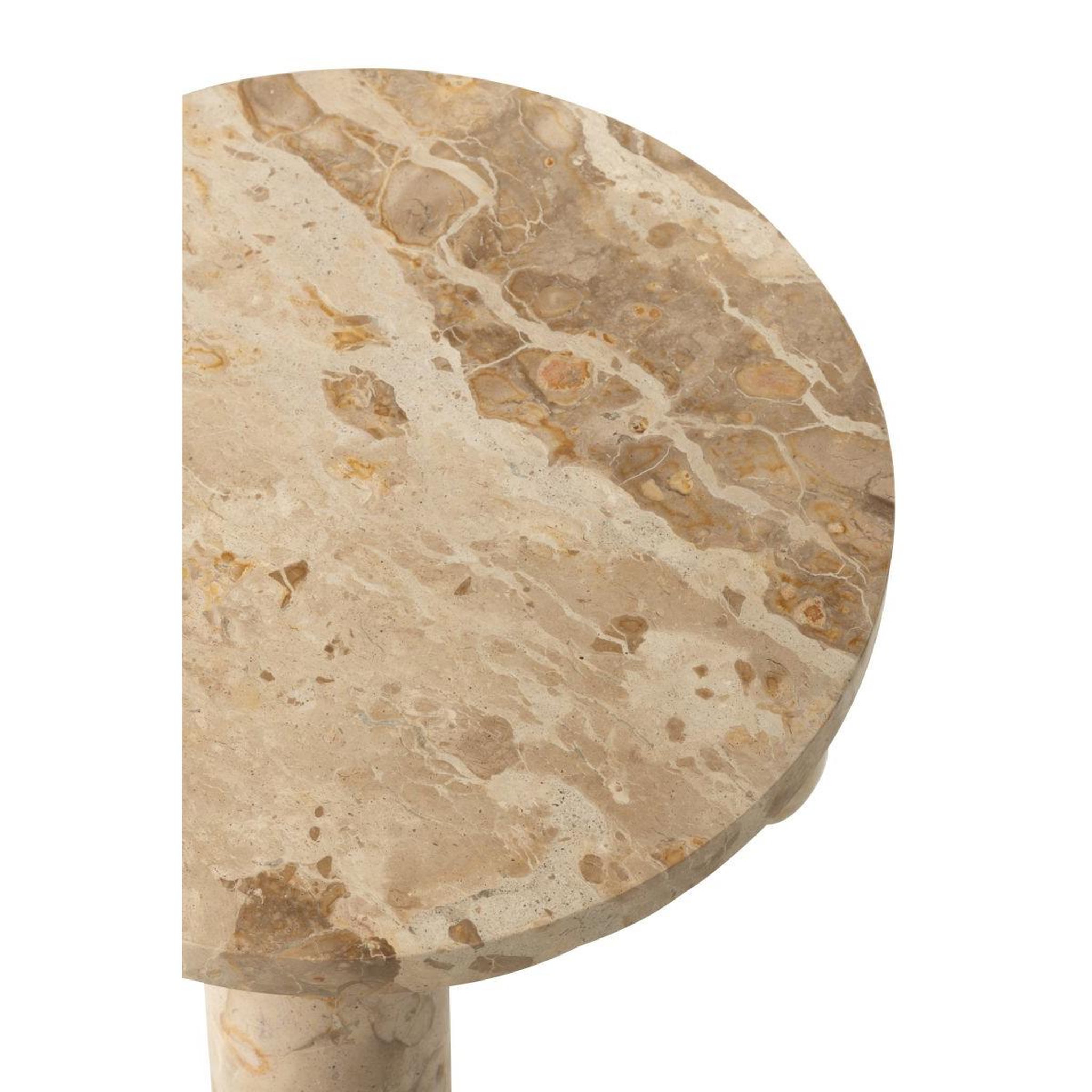 Voir la diapositive 2 : J-LINE Table d'appoint en marbre  chance  40cm beige