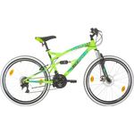 BIKESPORT Vélo VTT 26'' Tout Suspendu - 21 vitesses avec frein a disque avant et dérailleurs ( AV/AR) et roue libre Shimano