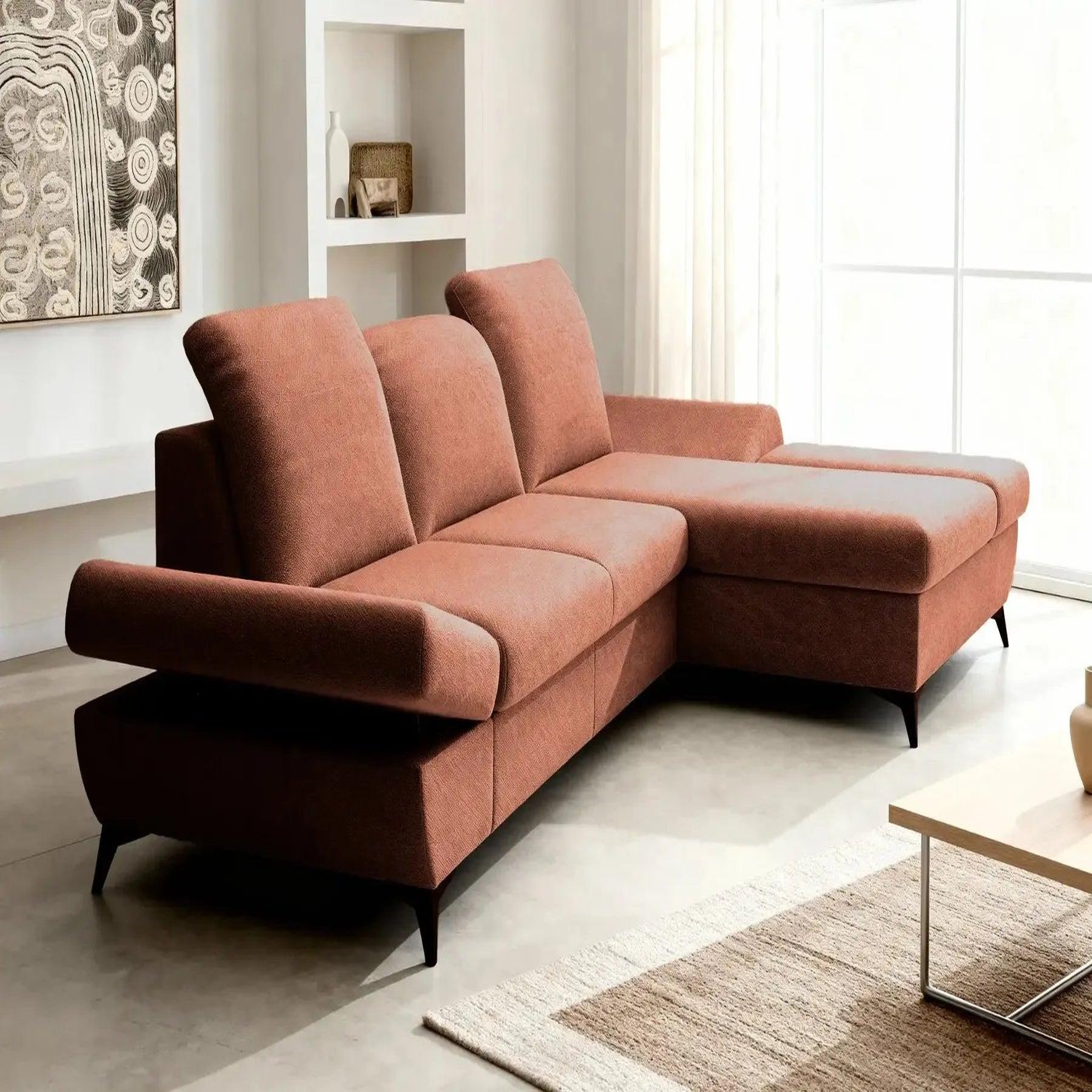 Voir la diapositive 6 : CASANOVA PARIS Livia - canapé d'angle convertible tissu chiné