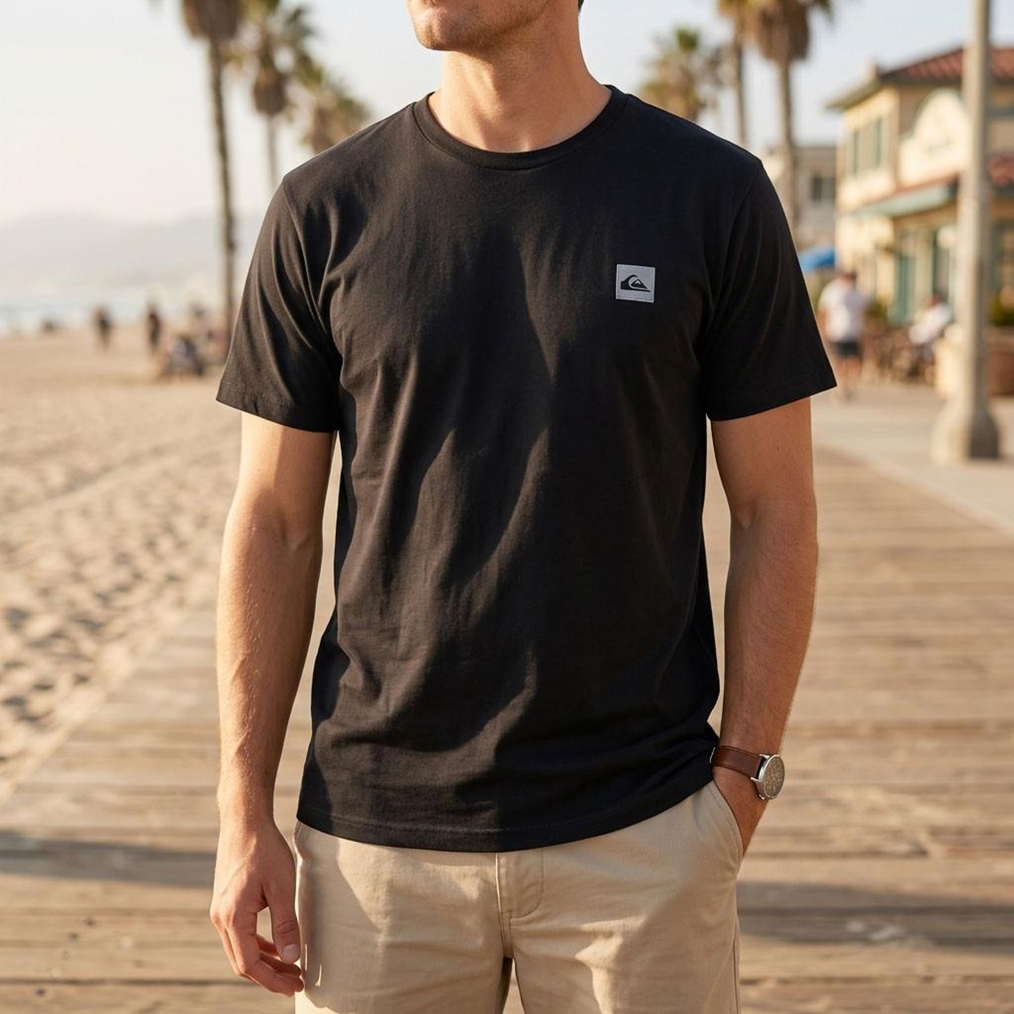 Voir la diapositive 2 : QUIKSILVER Quiksilver Pack de 2 T Shirts Homme 100% Coton Col Rond ou Col V