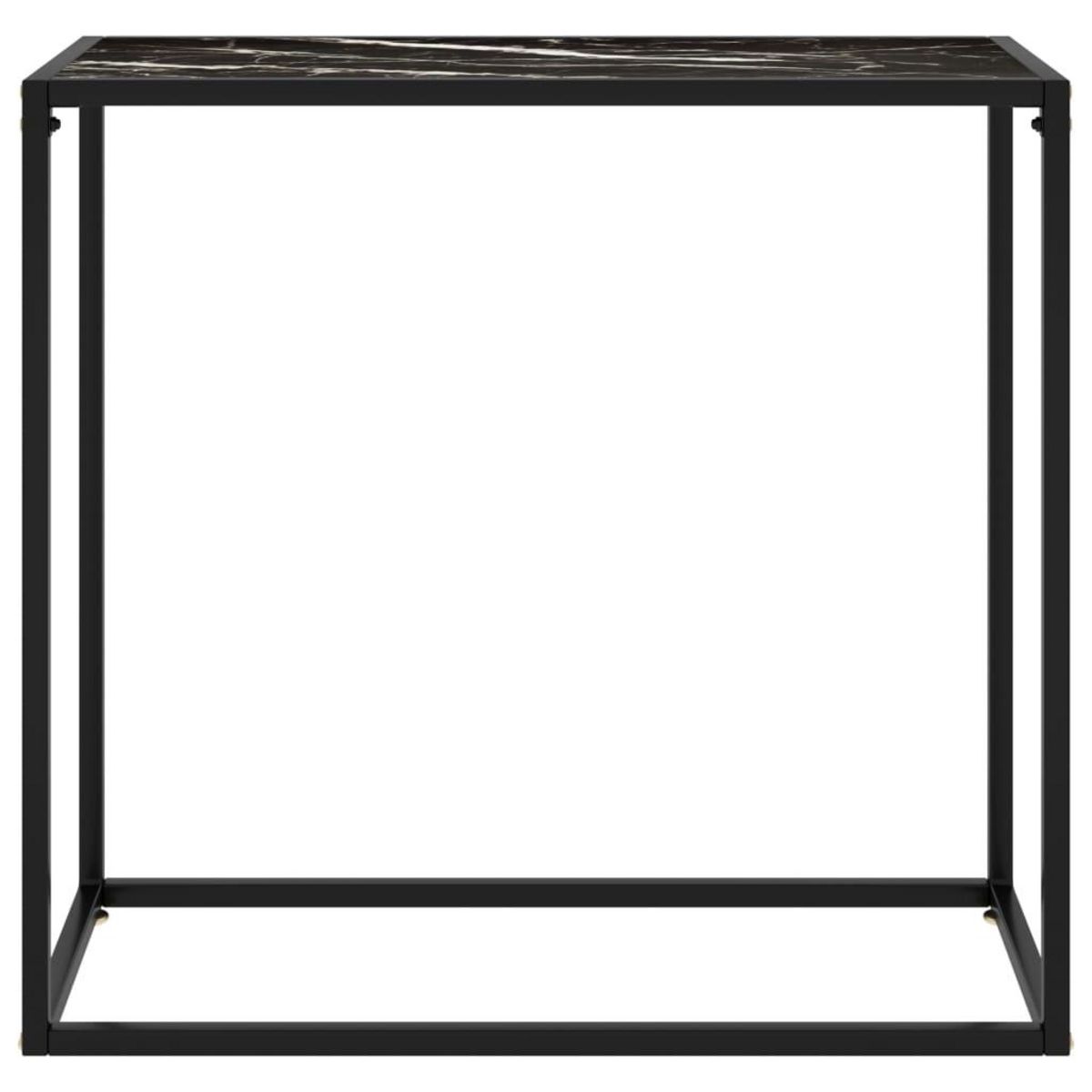 VIDAXL Table console Noir 80x35x75 cm Verre trempe