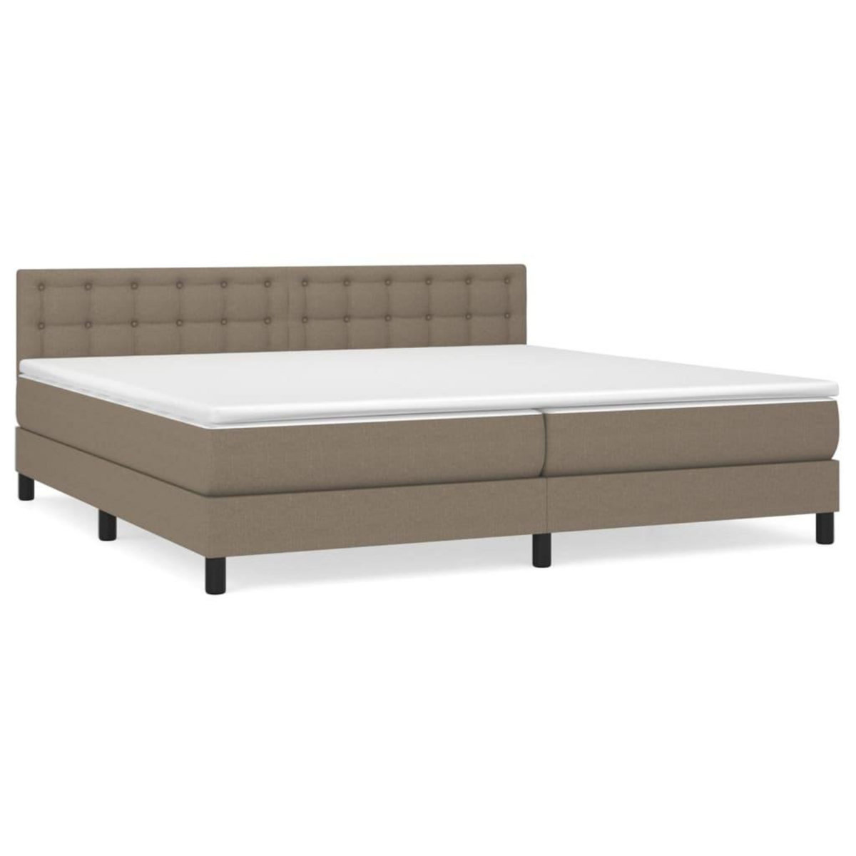 VIDAXL Sommier a lattes de lit avec matelas Taupe 200x200 cm Tissu