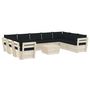 Voir la diapositive 2 : VIDAXL Salon de jardin palette 10 pcs avec coussins bois d'epicea