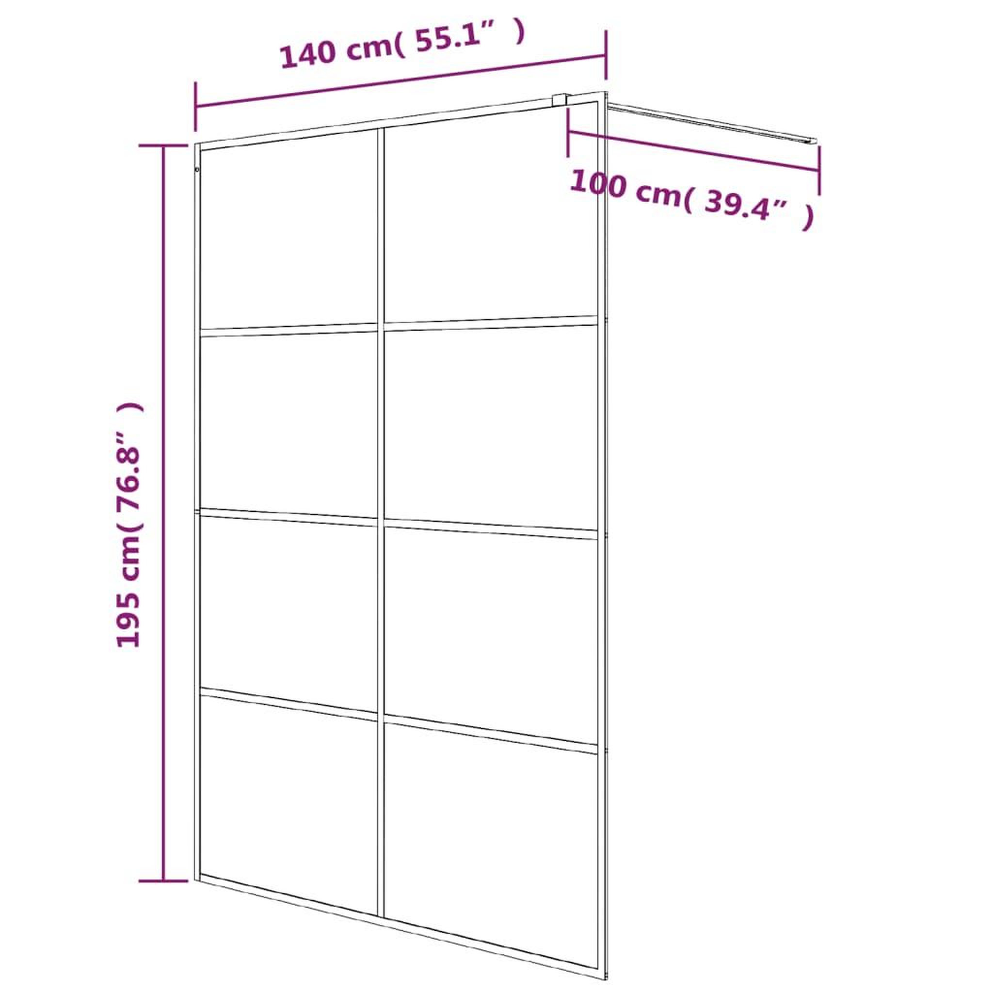 Voir la diapositive 6 : VIDAXL Paroi de douche Blanc 140x195 cm Verre ESG transparent