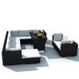 Voir la diapositive 3 : VIDAXL Salon de jardin 10 pcs avec coussins Resine tressee Noir