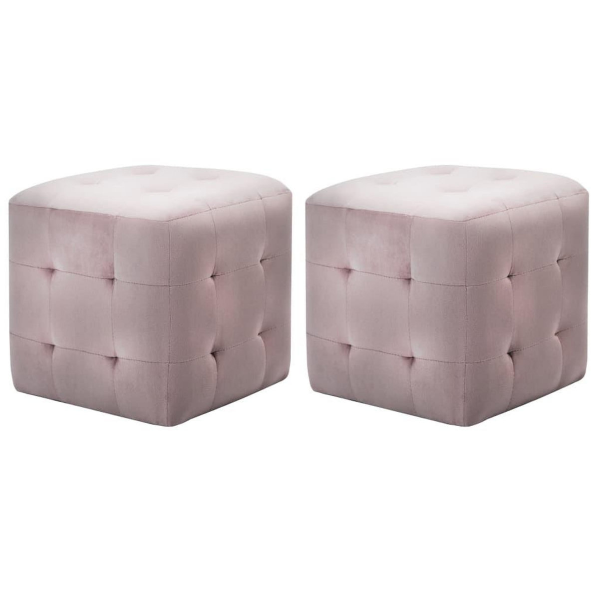 VIDAXL Tables de chevet 2 pcs Rose 30x30x30 cm Tissu velours