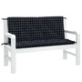 Voir la diapositive 4 : VIDAXL Coussins de banc de jardin lot de 2 carreaux noir 120x50x7 cm