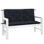 Voir la diapositive 4 : VIDAXL Coussins de banc de jardin lot de 2 carreaux noir 120x50x7 cm