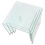 Voir la diapositive 4 : VIDAXL Ensemble de tables gigognes 3 Pieces Verre trempe Transparent