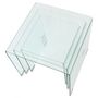Voir la diapositive 4 : VIDAXL Ensemble de tables gigognes 3 Pieces Verre trempe Transparent