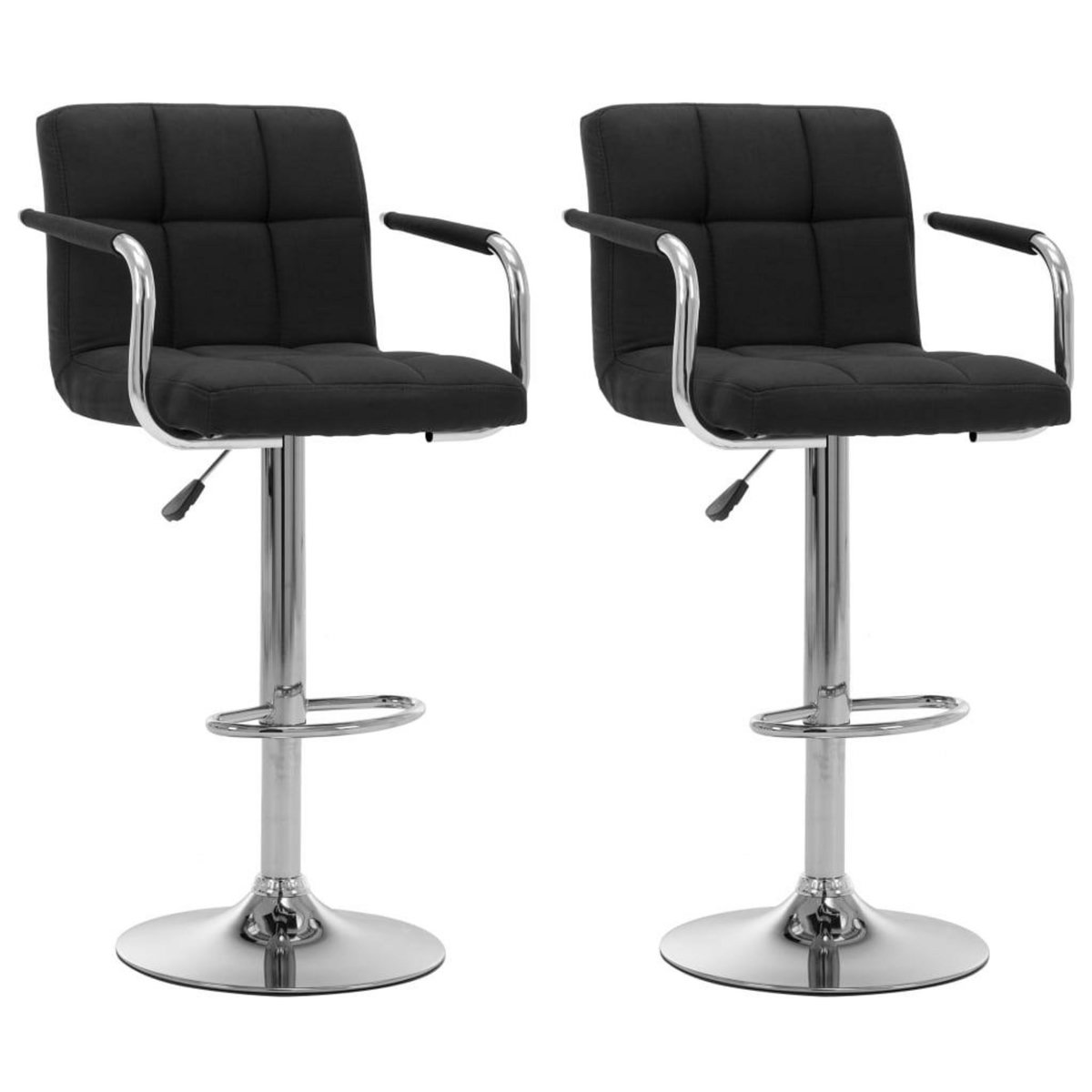 VIDAXL Chaises de bar lot de 2 noir tissu