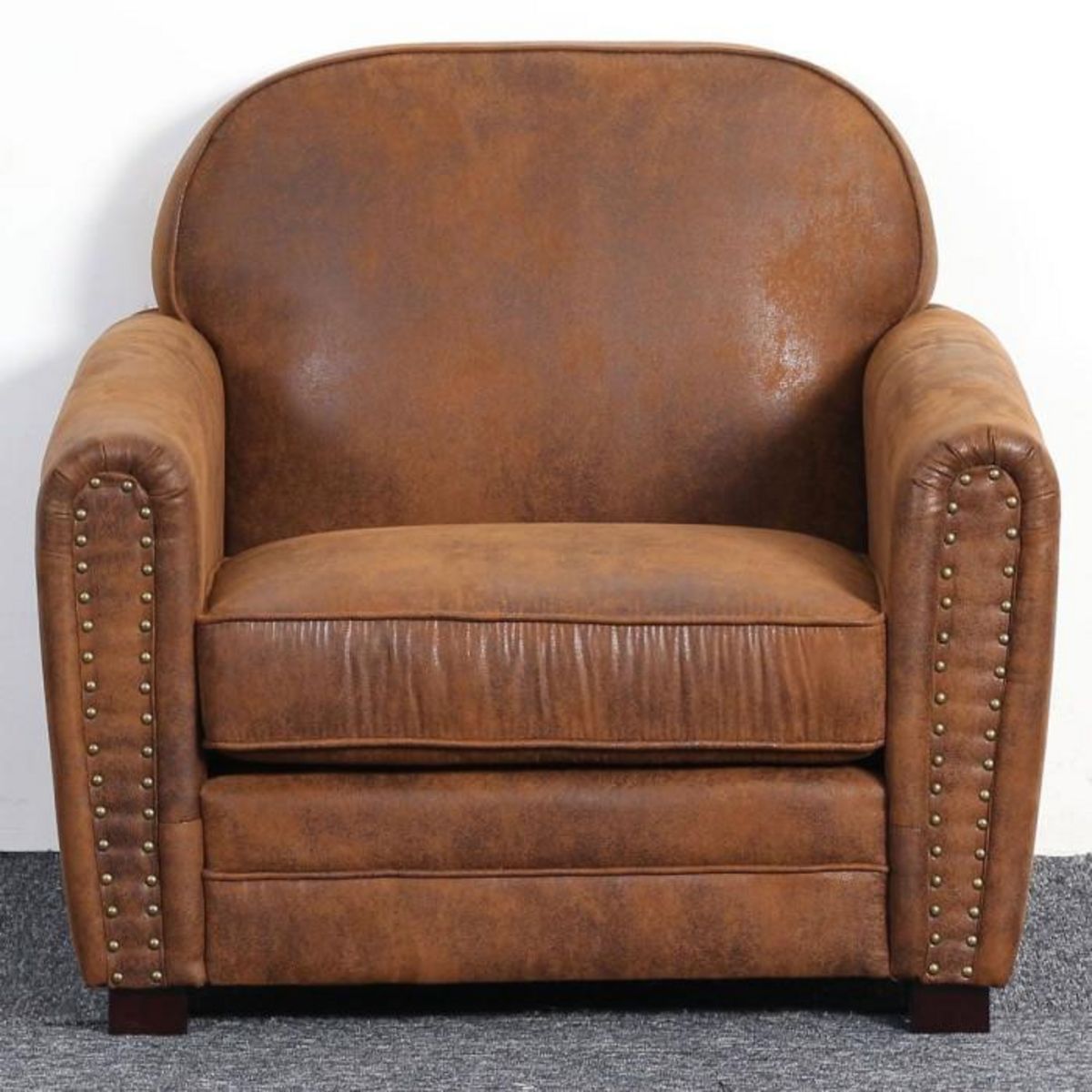 Paris Prix Fauteuil Club Vintage  Balista  90cm Marron