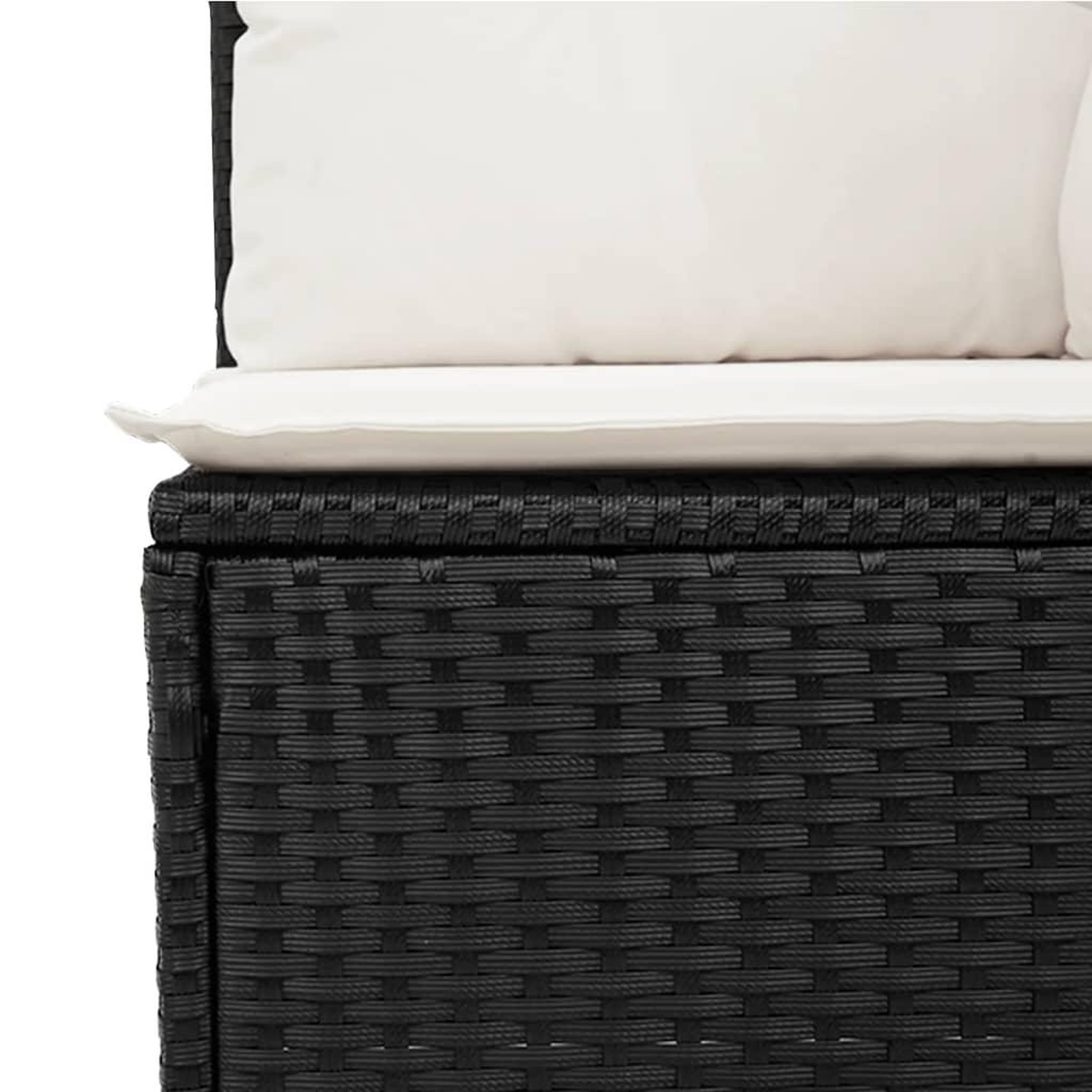 Voir la diapositive 3 : VIDAXL Salon de jardin 4 pcs avec coussins noir resine tressee