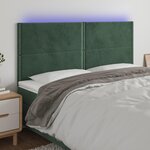VIDAXL Tete de lit a LED Vert fonce 200x5x118/128 cm Velours