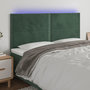 Voir la diapositive 1 : VIDAXL Tete de lit a LED Vert fonce 200x5x118/128 cm Velours