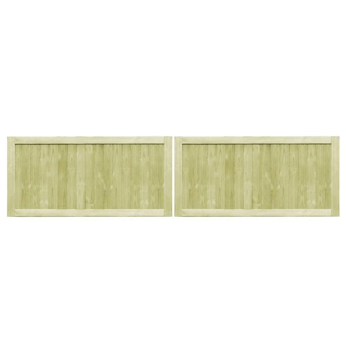 VIDAXL Portillons de jardin 2 pcs Bois de pin impregne 300x75 cm