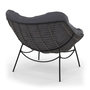 Voir la diapositive 4 : ID MARKET Fauteuil de jardin relax LOA effet rotin gris et coussin gris