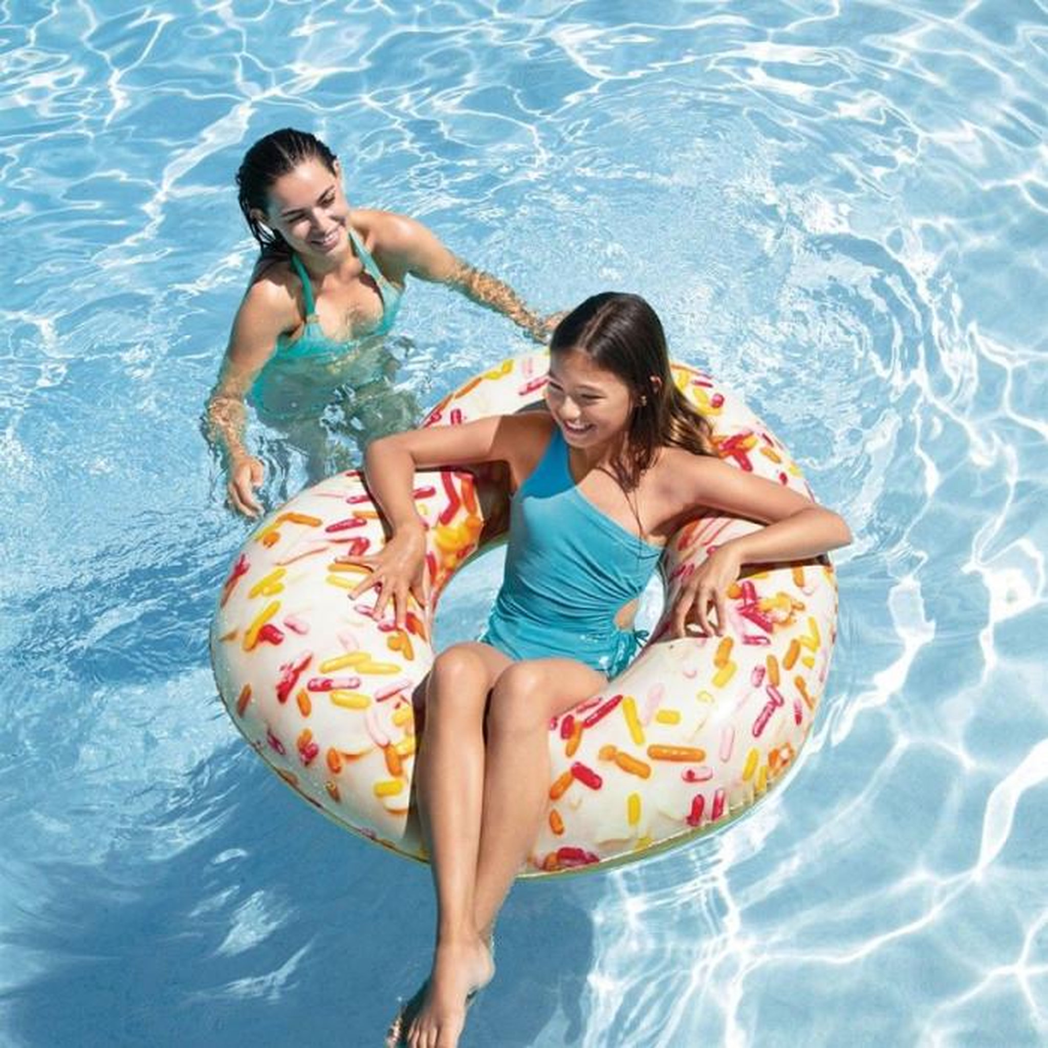 Voir la diapositive 4 : INTEX Bouée Gonflable Cœur  Donut  94cm Multicolore