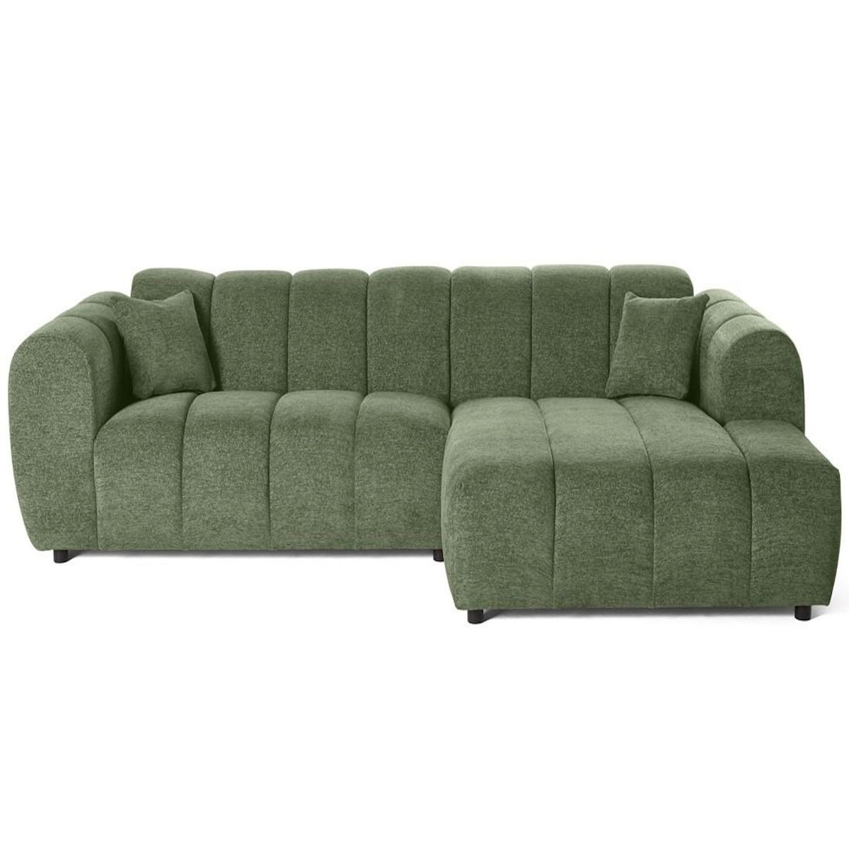 LISA DESIGN Curtis - canapé d'angle droit 4 places en tissu texturé